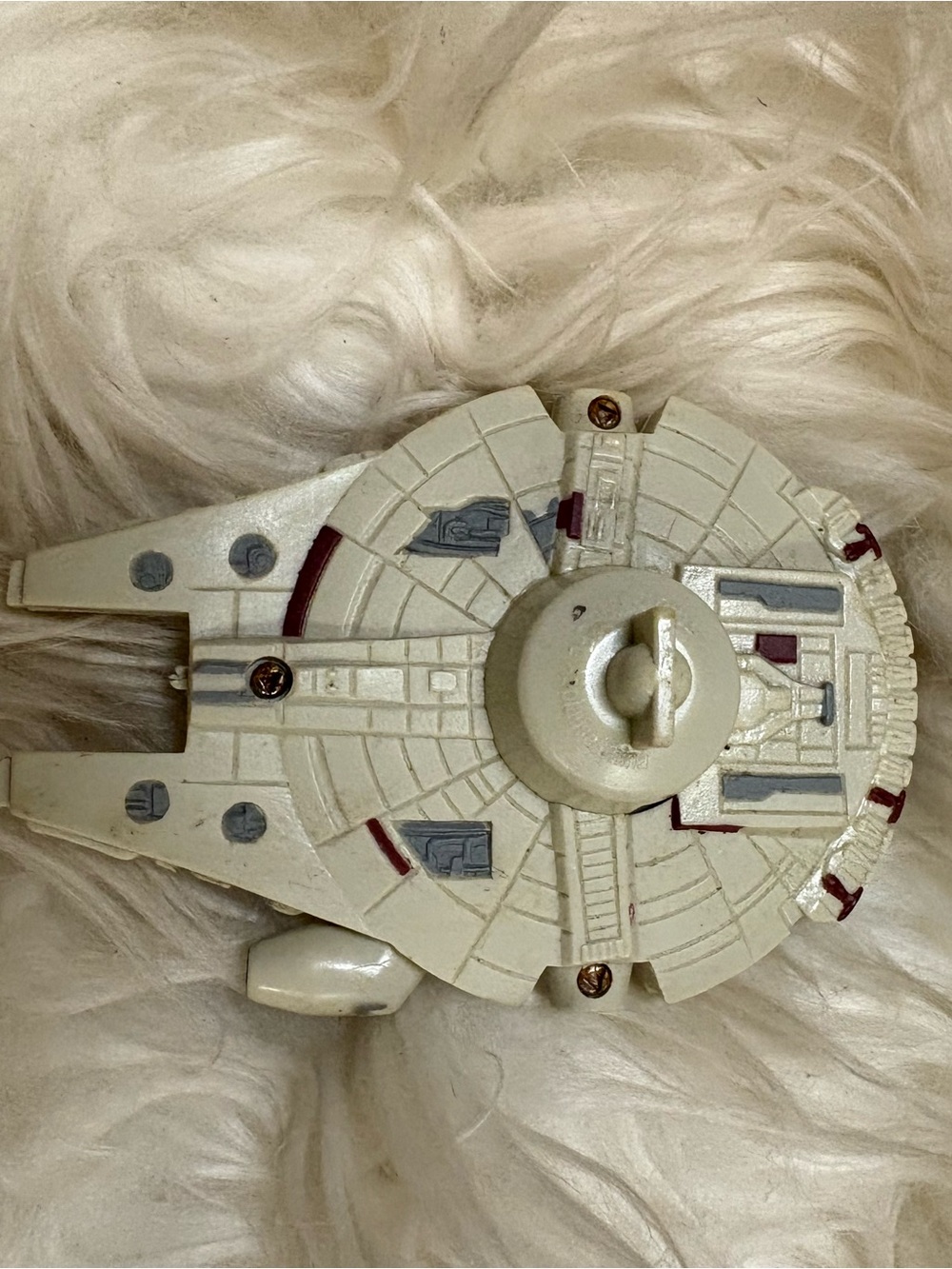 Vintage Beige Spacecraft Toy with Gray & Maroon Accents Star Wars
